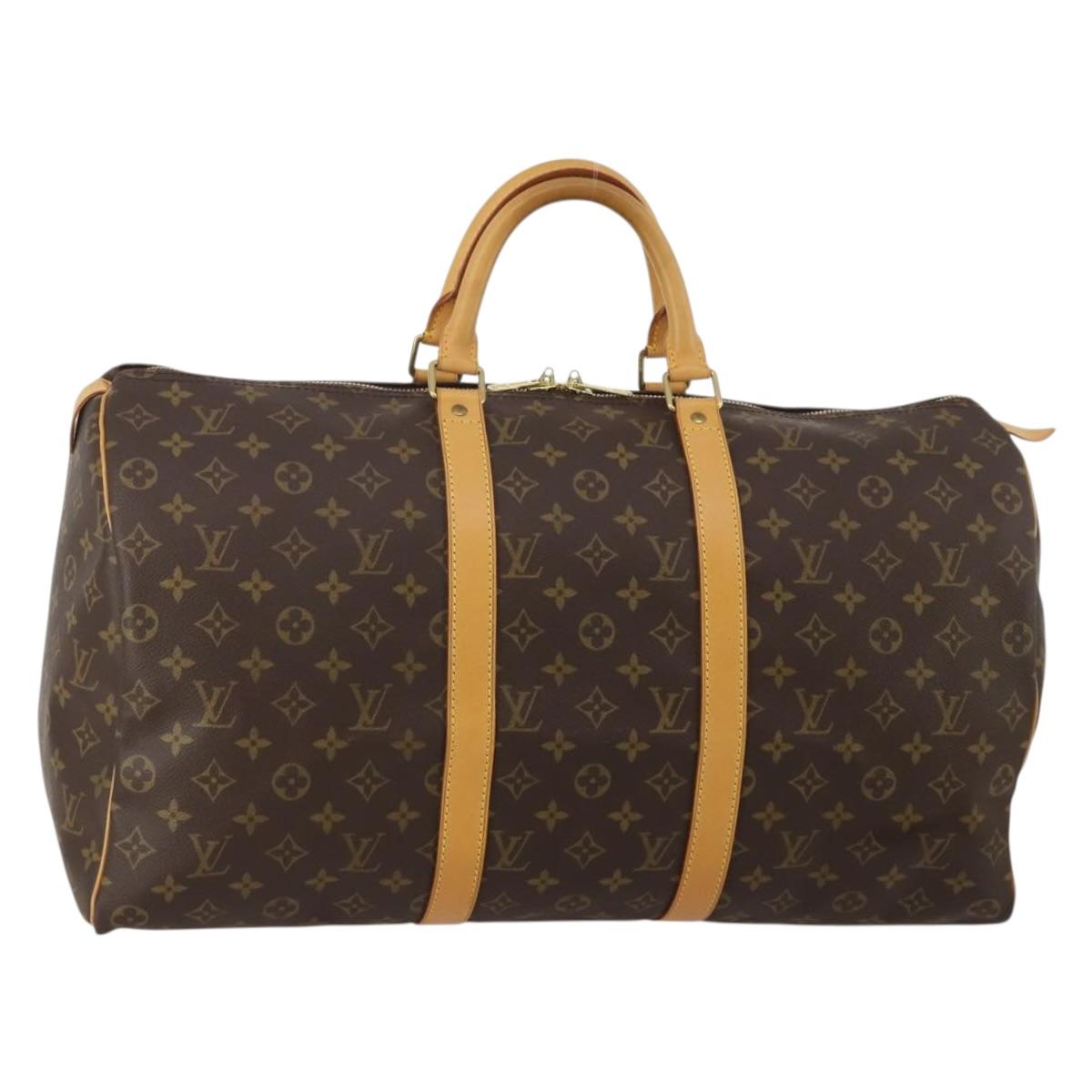 LOUIS VUITTON Monogram Keepall 50 Boston Bag M41426 LV Auth 189820V