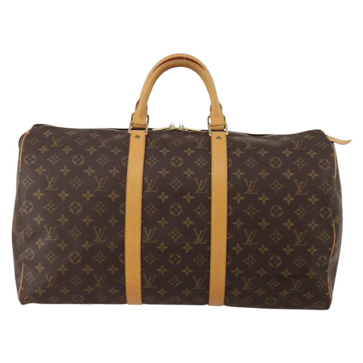 LOUIS VUITTON Monogram Keepall 50 Boston Bag M41426 LV Auth 189820V