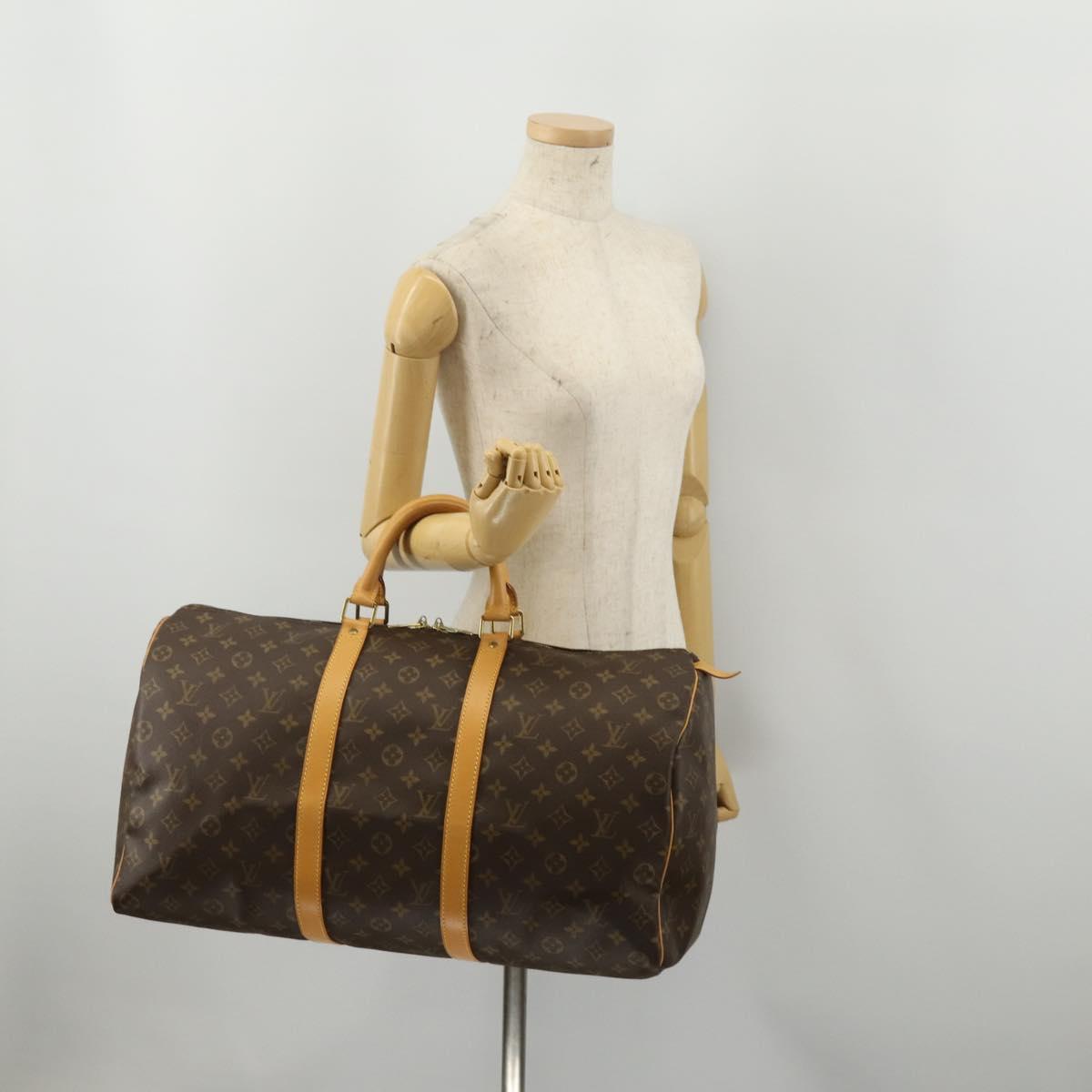LOUIS VUITTON Monogram Keepall 50 Boston Bag M41426 LV Auth 189820V