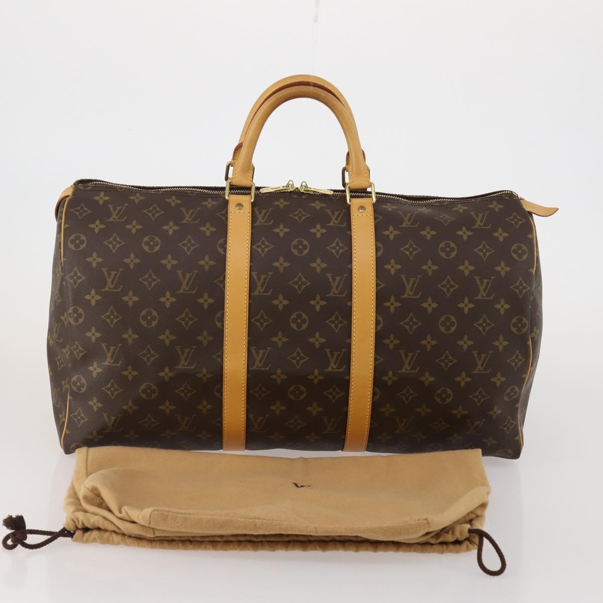 LOUIS VUITTON Monogram Keepall 50 Boston Bag M41426 LV Auth 189820V