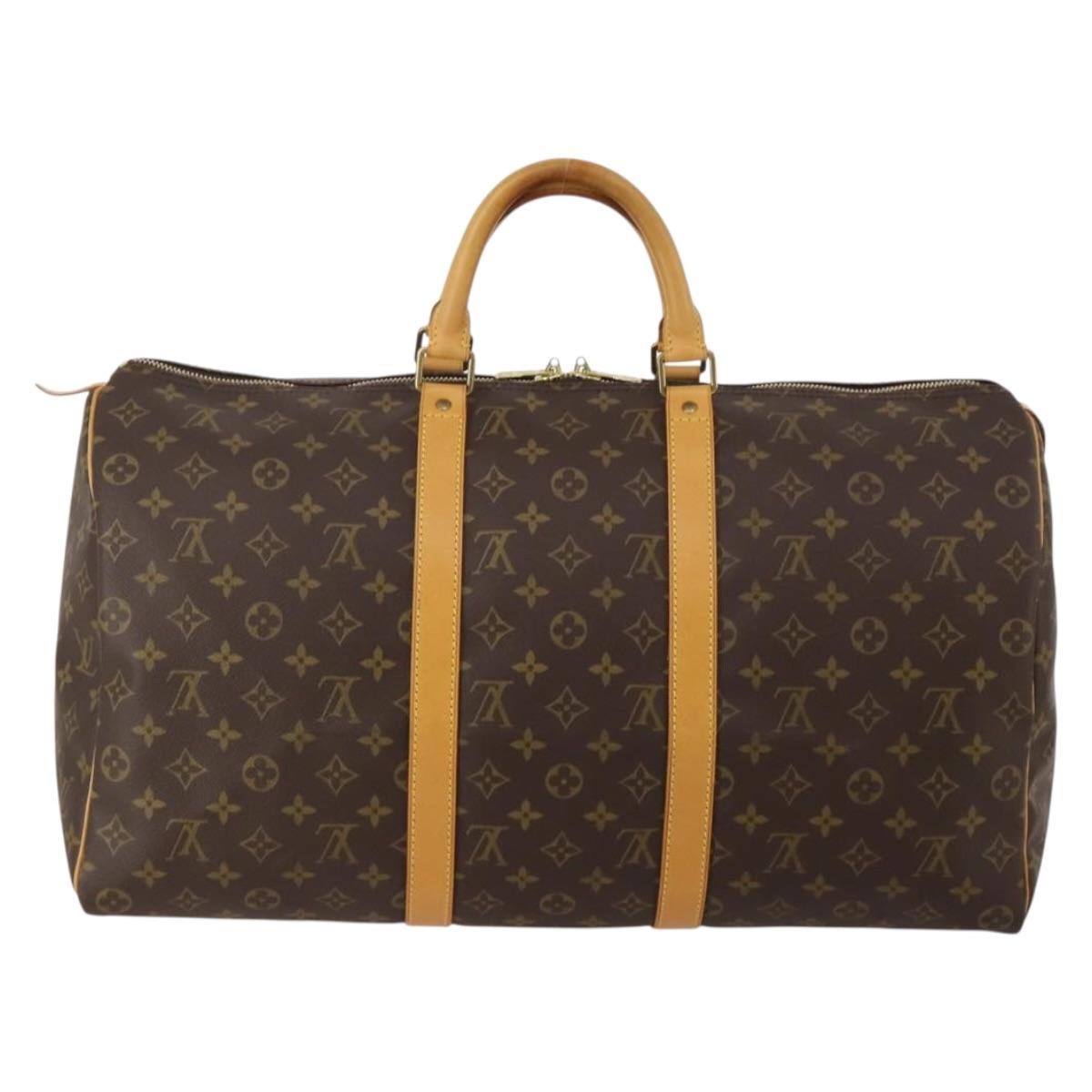 LOUIS VUITTON Monogram Keepall 50 Boston Bag M41426 LV Auth 189820V
