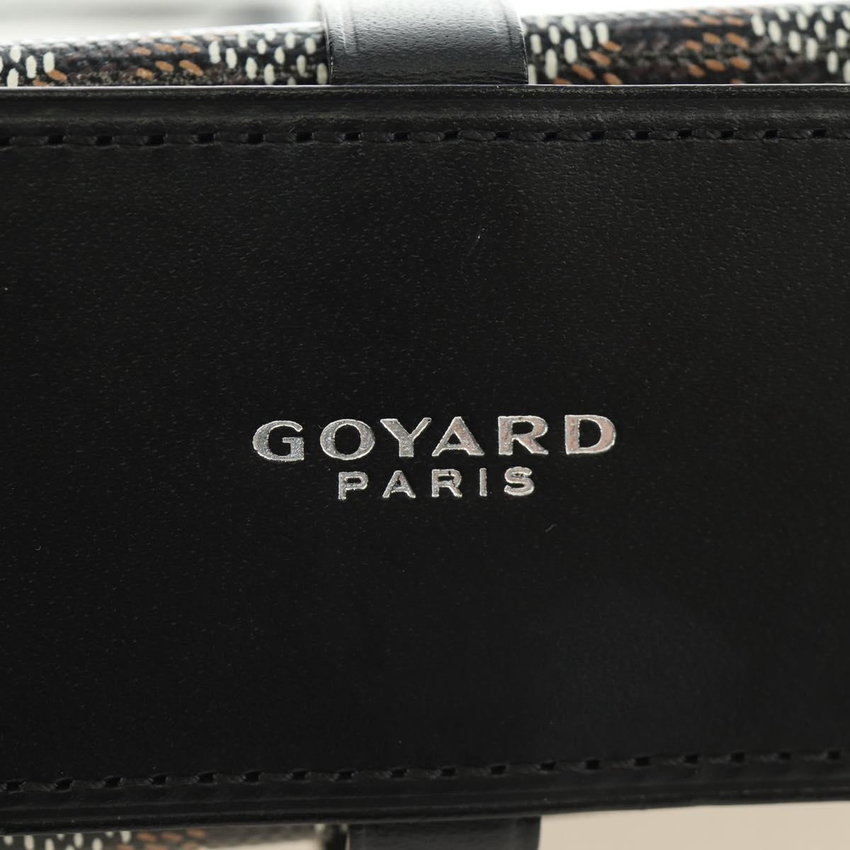 GOYARD Herringbone Minodiere Trunk Bag PVC Black Silver Auth 189823SM