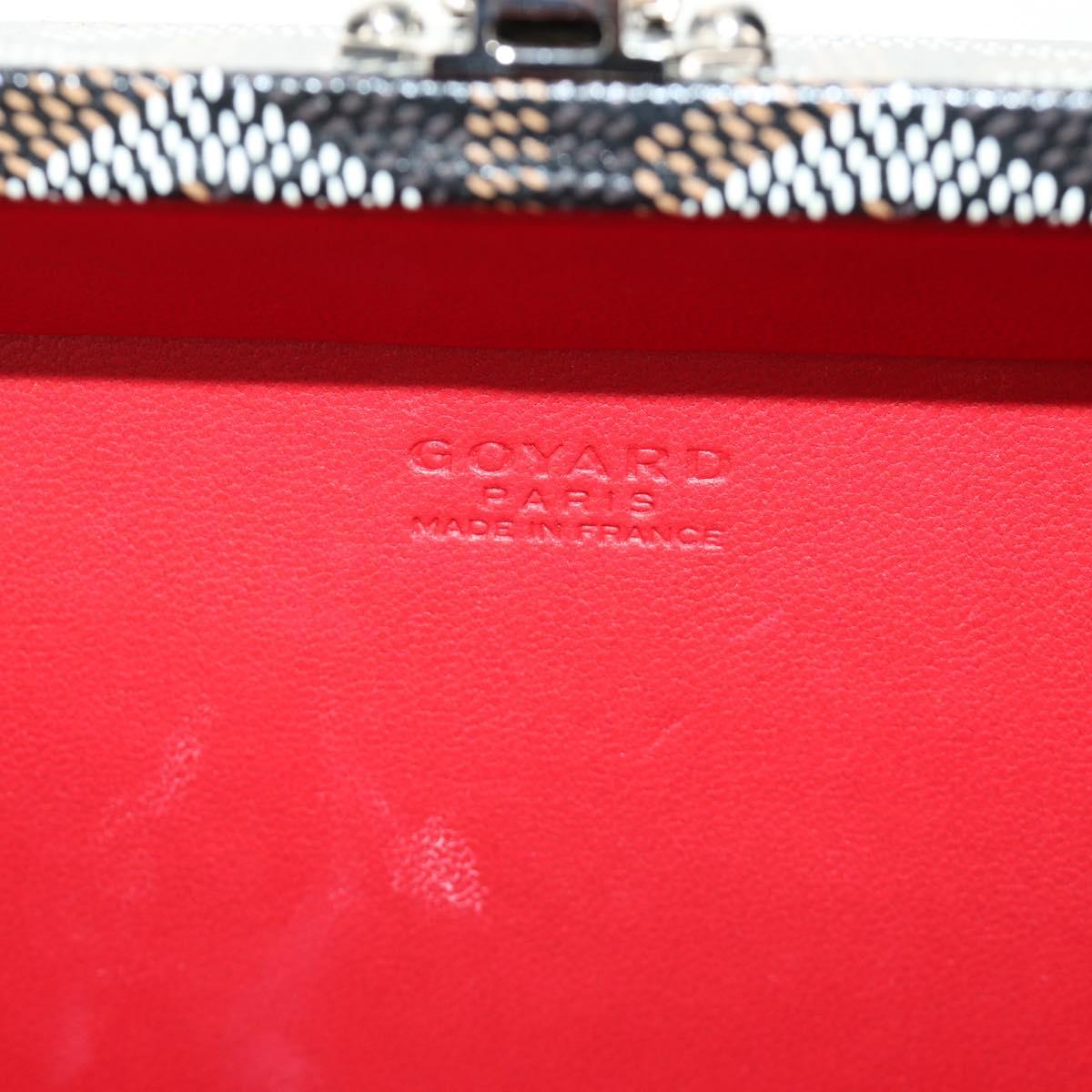 GOYARD Herringbone Minodiere Trunk Bag PVC Black Silver Auth 189823SM