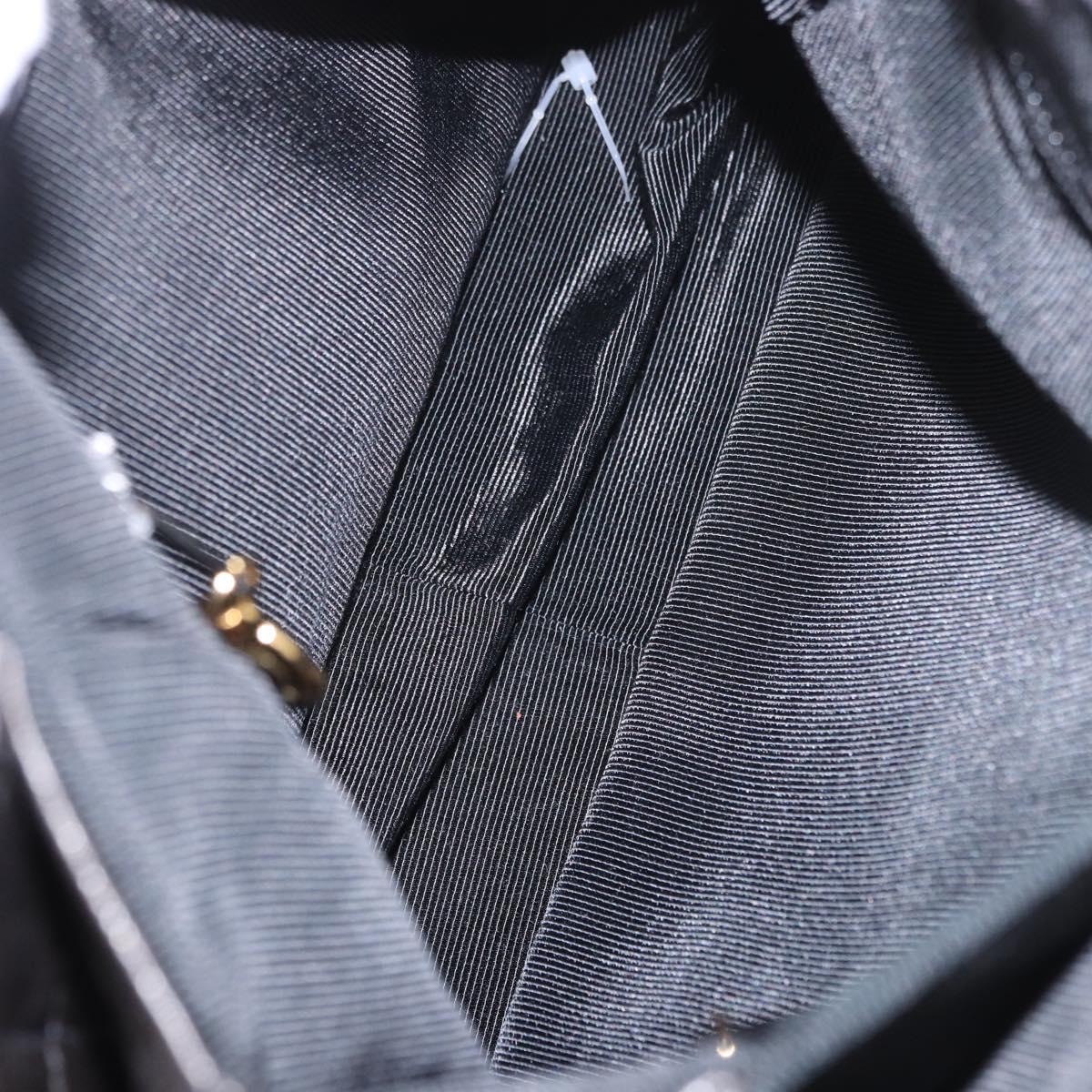 CHANEL Matelasse Backpack Lamb Skin Gold Black CC Auth 189824SAV