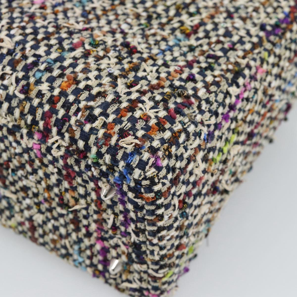 CHANEL Lady Dior Chain Hand Bag tweed 2way Multicolor Silver CC Auth 189825SM