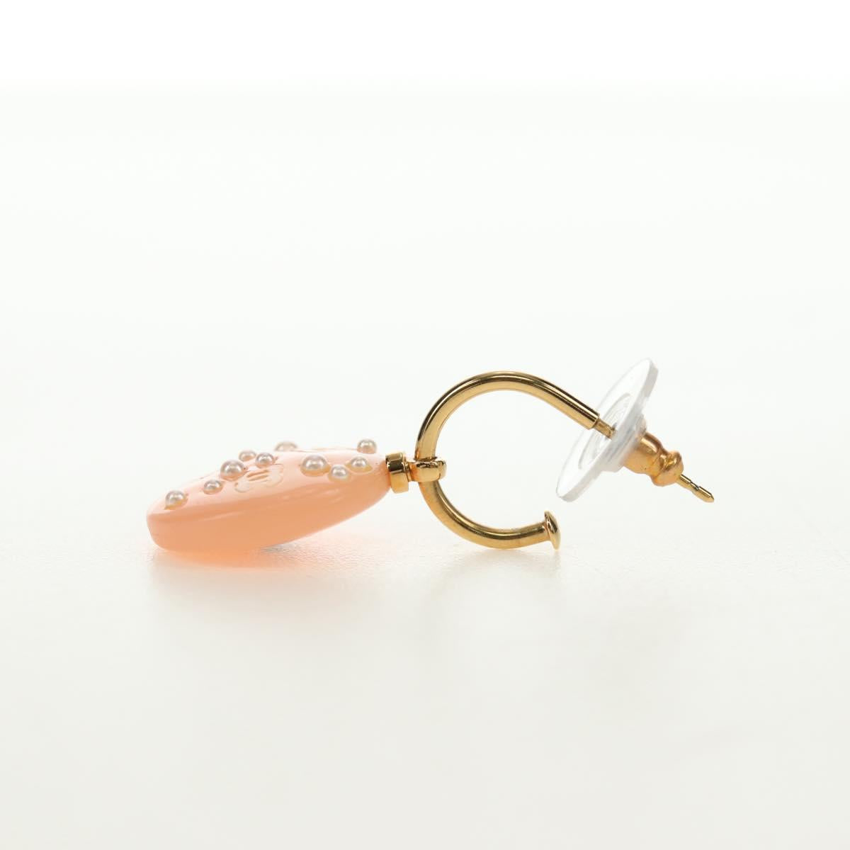CHANEL COCO Mark Pierce plastic Pink CC Auth 189827M
