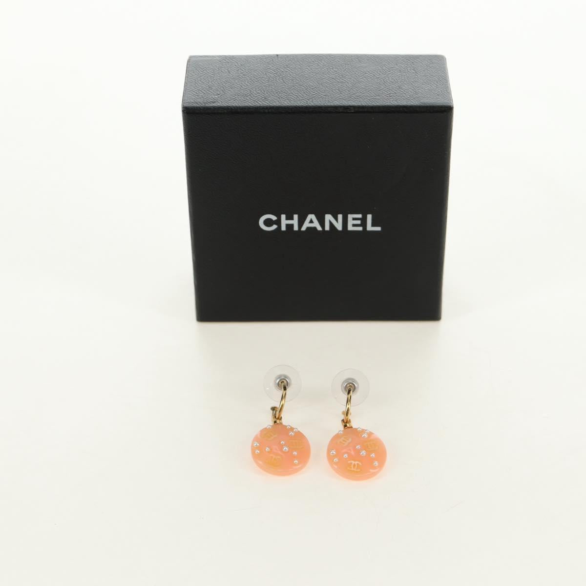 CHANEL COCO Mark Pierce plastic Pink CC Auth 189827M