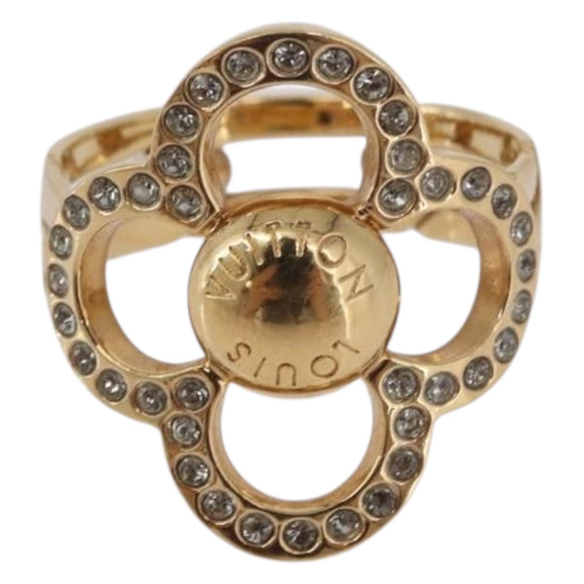 LOUIS VUITTON Berg Flower Power Ring metal Gold Tone LV Auth 189828A
