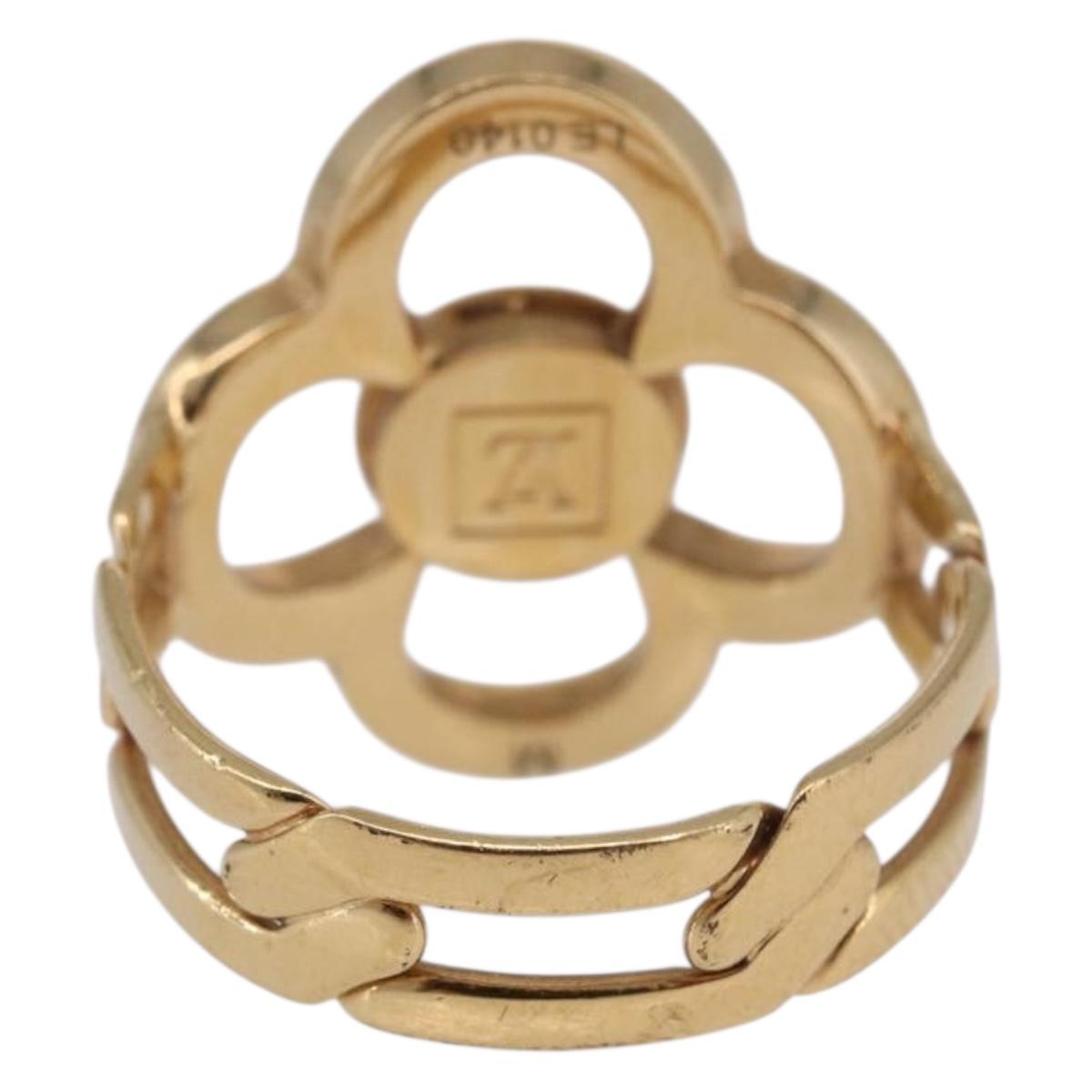 LOUIS VUITTON Berg Flower Power Ring metal Gold Tone LV Auth 189828A