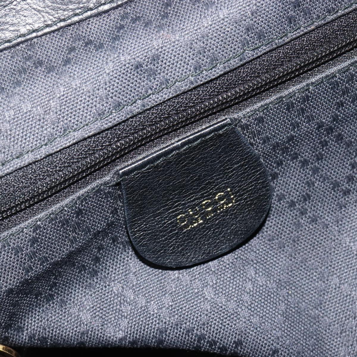 GUCCI Bamboo Backpack Leather Black Gold 003 1998 0016 Auth 189830