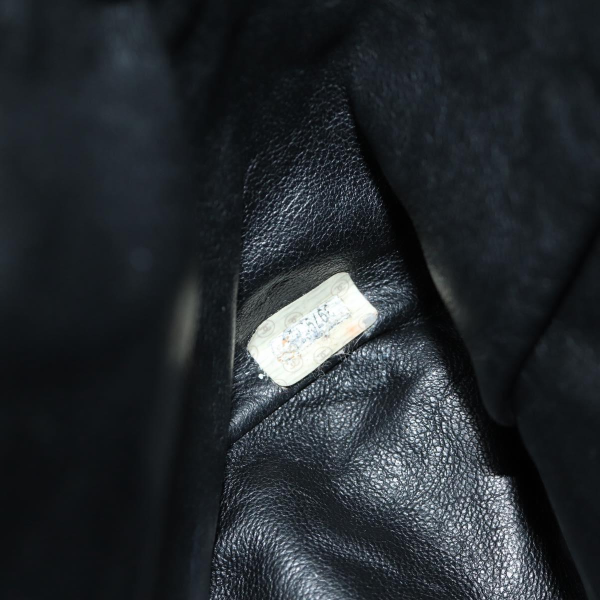 CHANEL Matelasse Chain Backpack Lamb Skin Gold Black CC Auth 189831SV