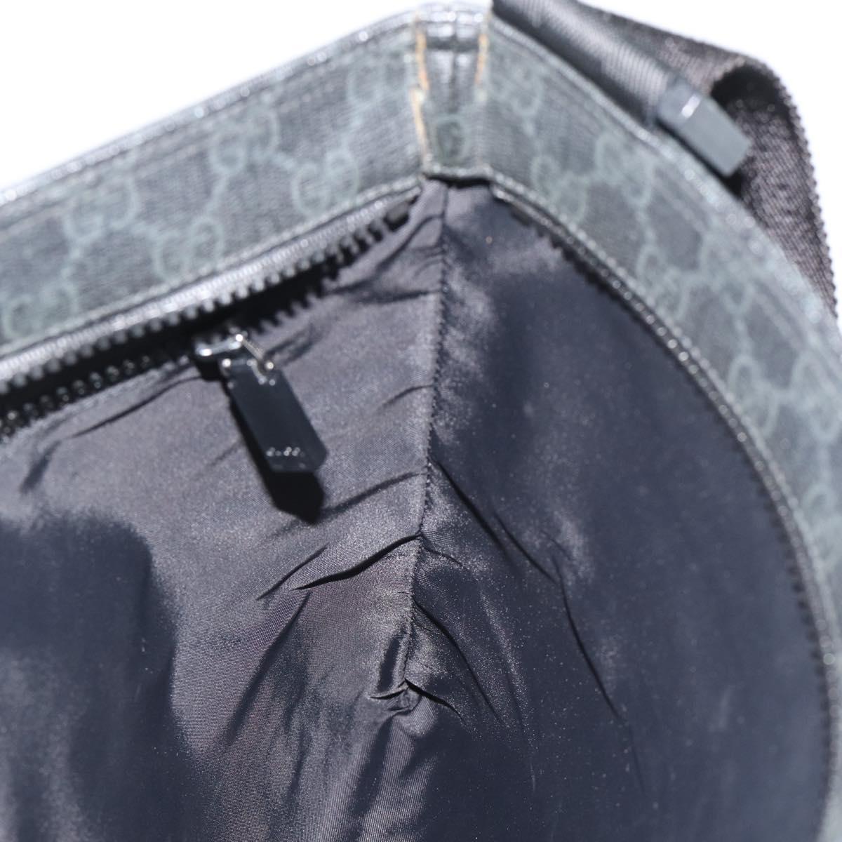 GUCCI GG Supreme Shoulder Bag PVC Black Silver 162904 Auth 189839