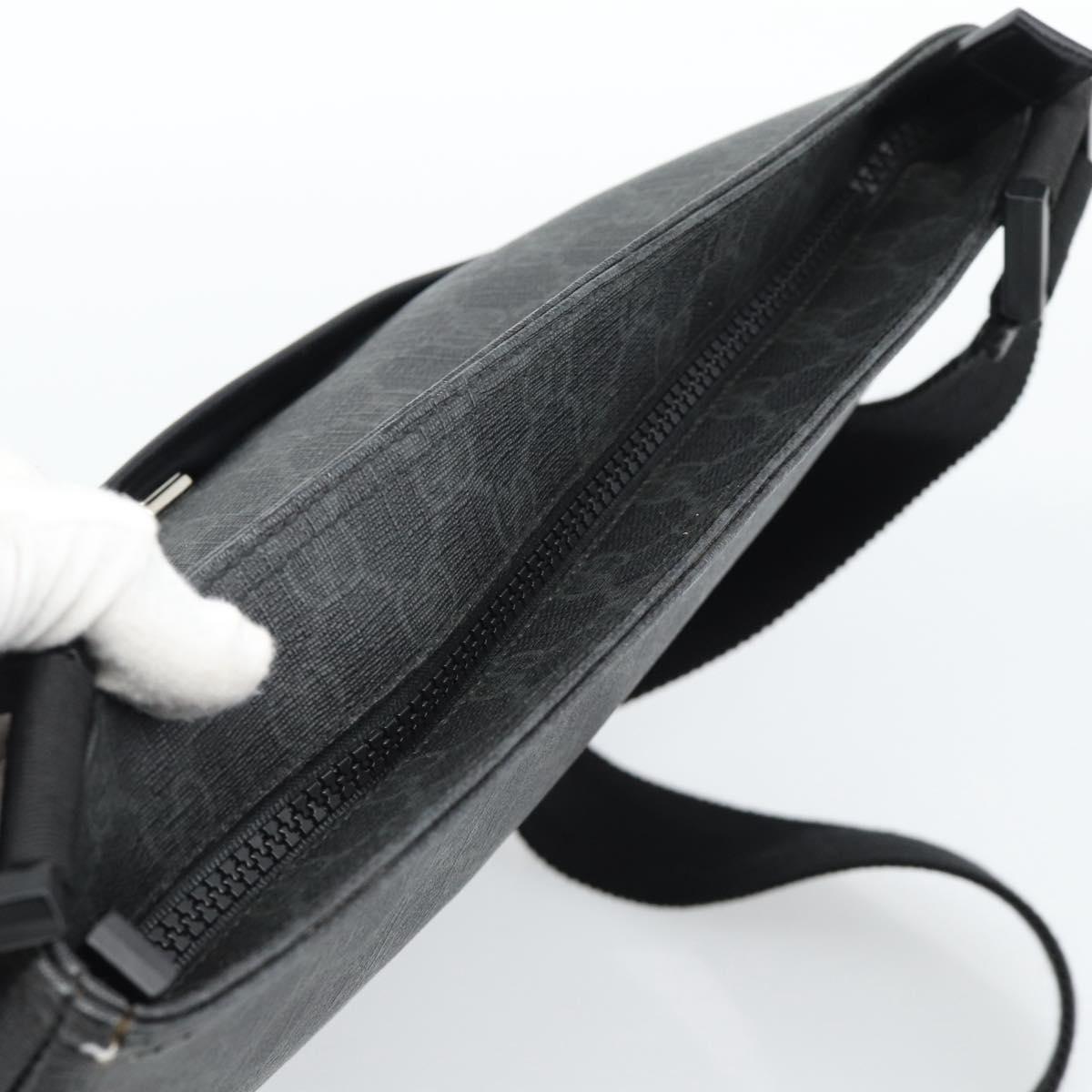 GUCCI GG Supreme Shoulder Bag PVC Black Silver 162904 Auth 189839