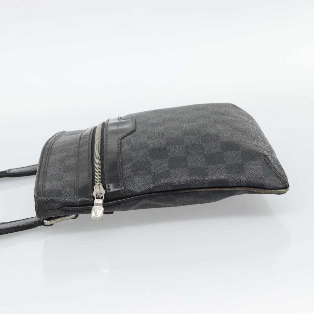 LOUIS VUITTON Damier Graphite Tomas Shoulder Bag N58028 LV Auth 189840