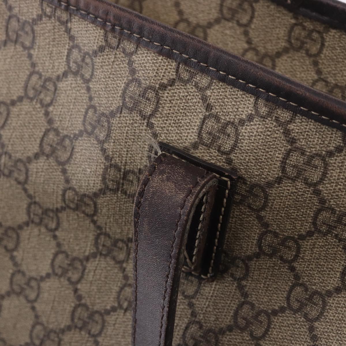 GUCCI GG Supreme Tote Bag PVC Beige 211137 Auth 189843