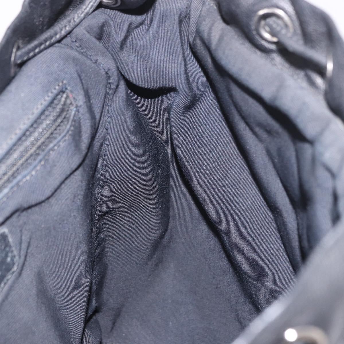 CHANEL Matelasse Backpack Lamb Skin Black Silver CC Auth 189859M