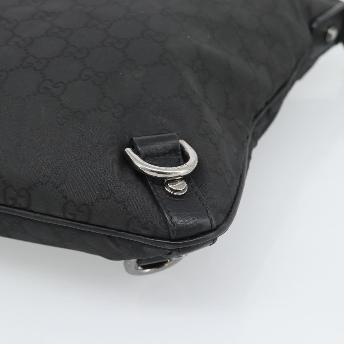 GUCCI GG Canvas Shoulder Bag Nylon Black Silver 268642 Auth 189865A