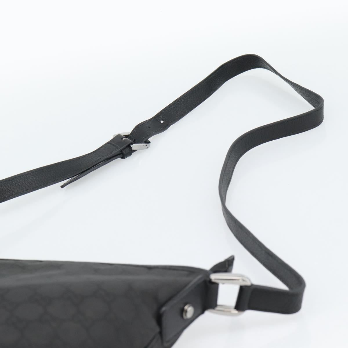 GUCCI GG Canvas Shoulder Bag Nylon Black Silver 268642 Auth 189865A