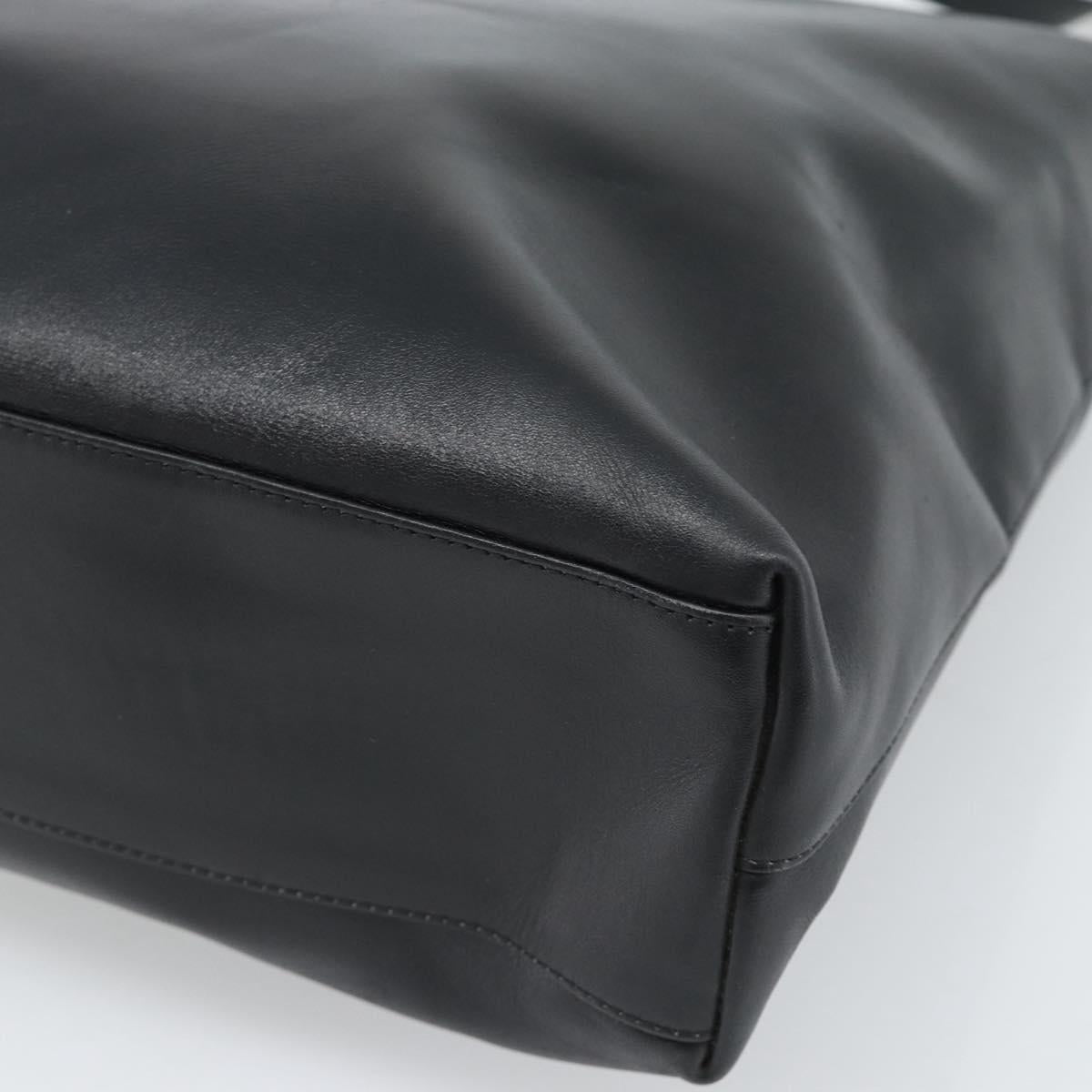 Christian Dior Tote Bag Leather Black Gold Auth 189872A