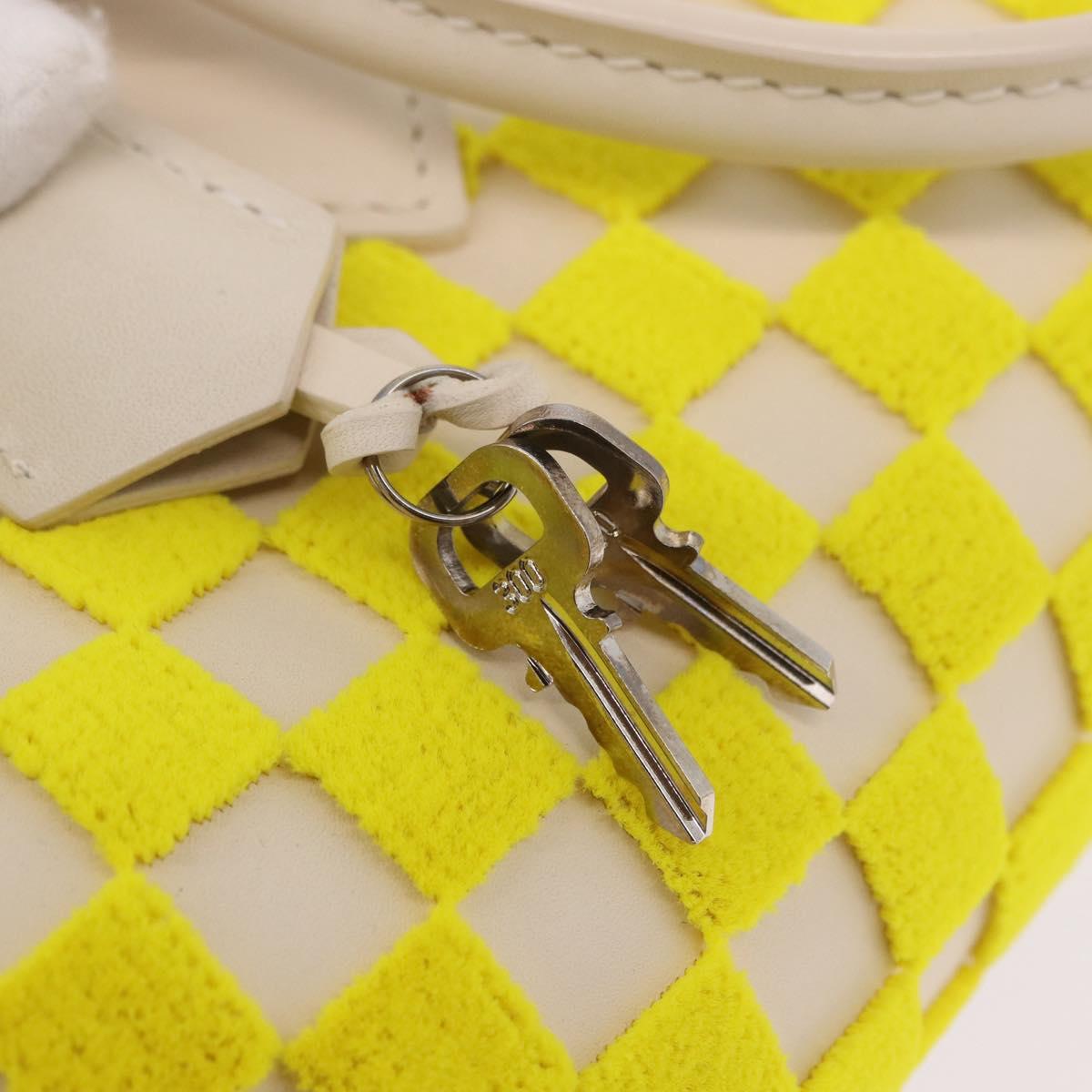 LOUIS VUITTON Damier Cubic Speedy EW Bag Leather Yellow M48912 LV Auth 189876SM