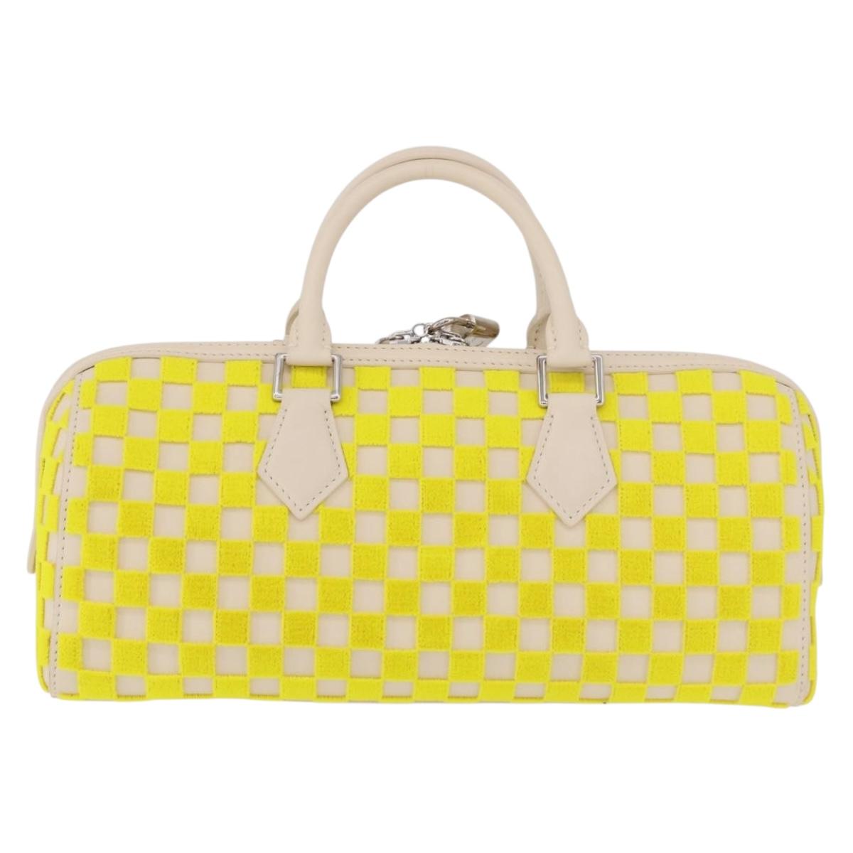 LOUIS VUITTON Damier Cubic Speedy EW Bag Leather Yellow M48912 LV Auth 189876SM