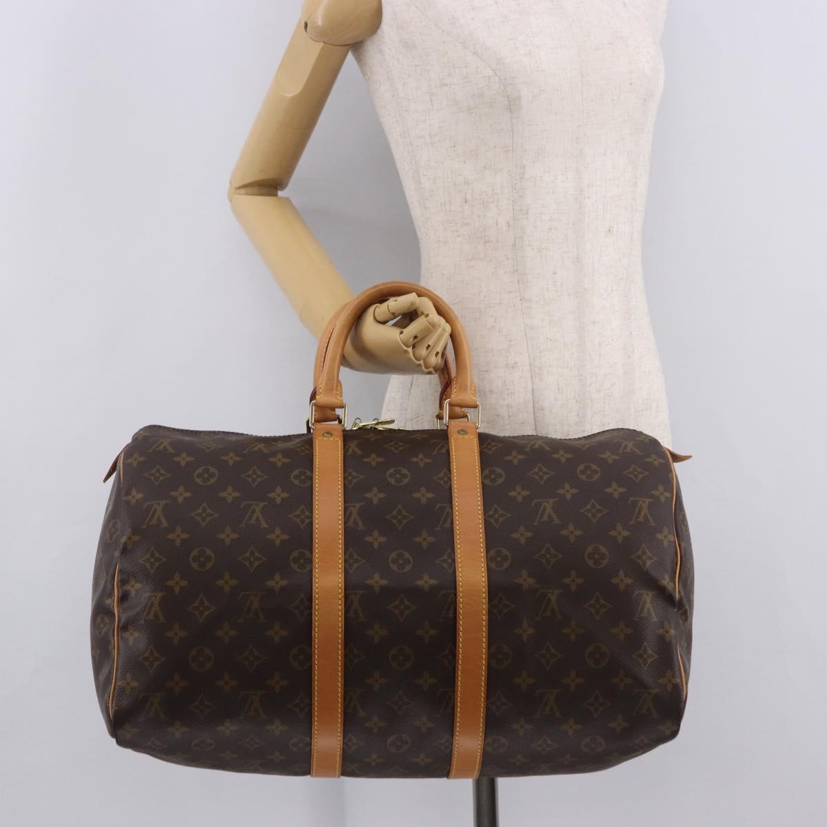 LOUIS VUITTON Monogram Keepall 45 Boston Bag M41428 LV Auth 189878V