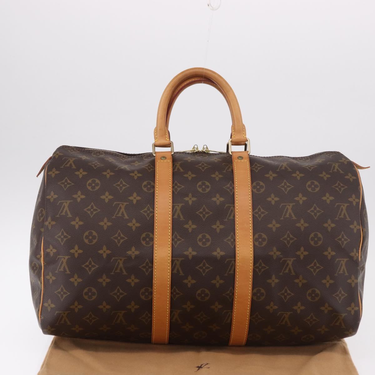 LOUIS VUITTON Monogram Keepall 45 Boston Bag M41428 LV Auth 189878V