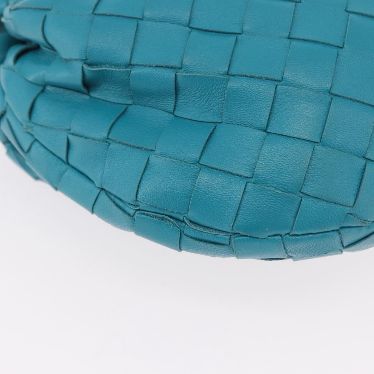 BOTTEGA VENETA INTRECCIATO Mini Jody Hand Bag Leather Blue Gold Auth 189886SM