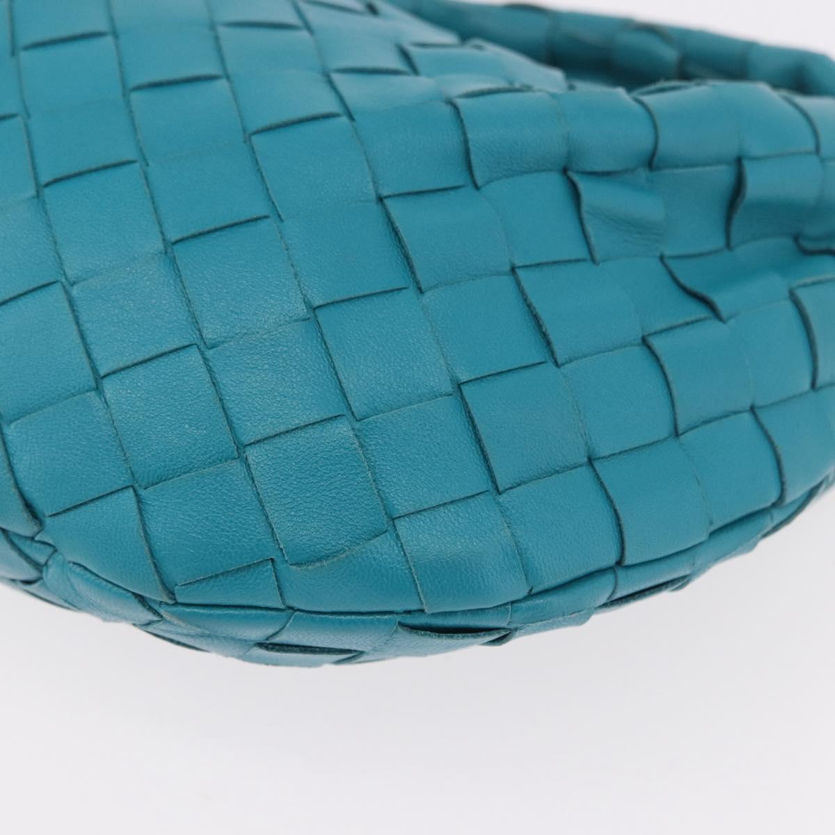 BOTTEGA VENETA INTRECCIATO Mini Jody Hand Bag Leather Blue Gold Auth 189886SM