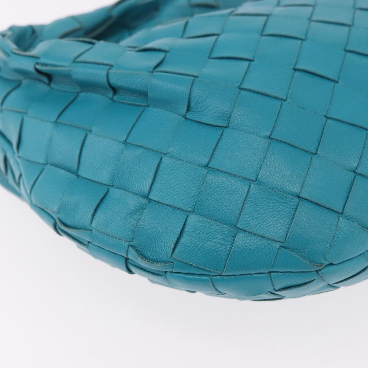 BOTTEGA VENETA INTRECCIATO Mini Jody Hand Bag Leather Blue Gold Auth 189886SM
