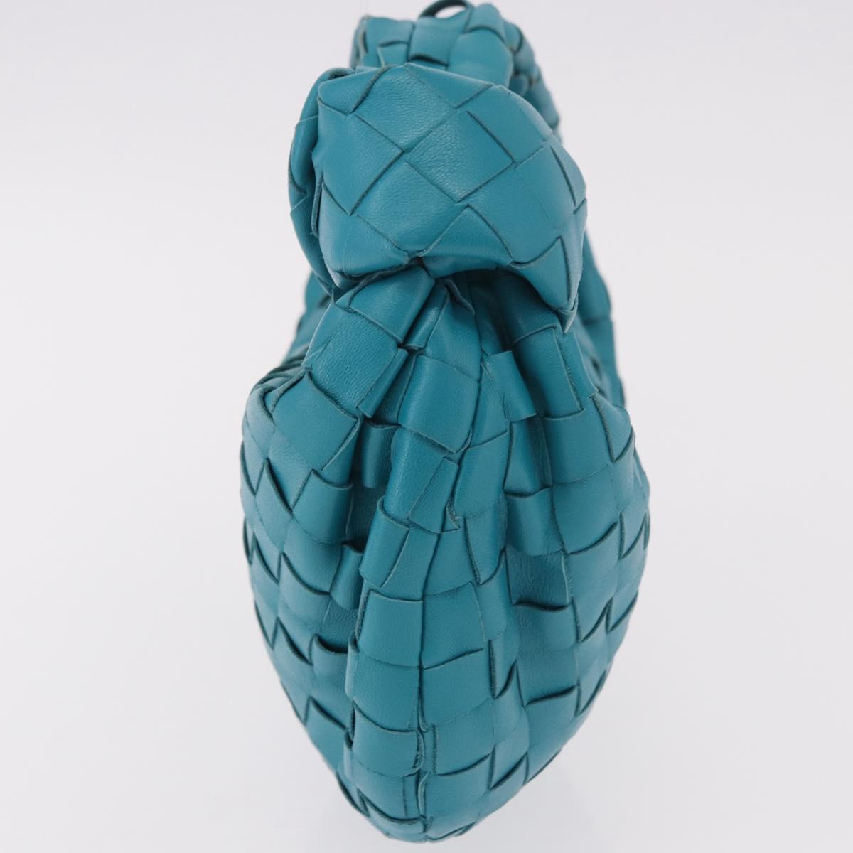 BOTTEGA VENETA INTRECCIATO Mini Jody Hand Bag Leather Blue Gold Auth 189886SM