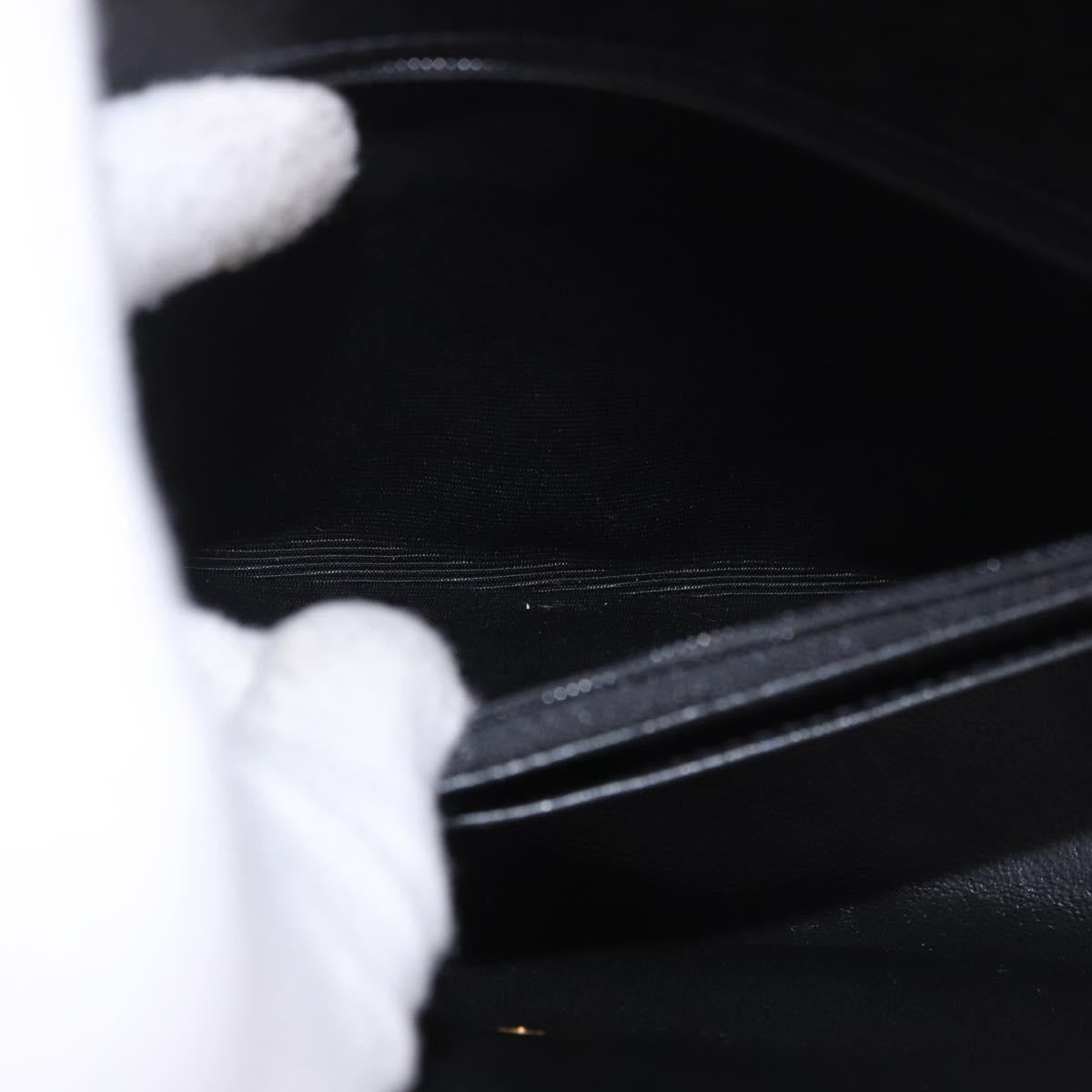 CHANEL Matelasse Hand Bag Patent leather Black Gold CC Auth 189887