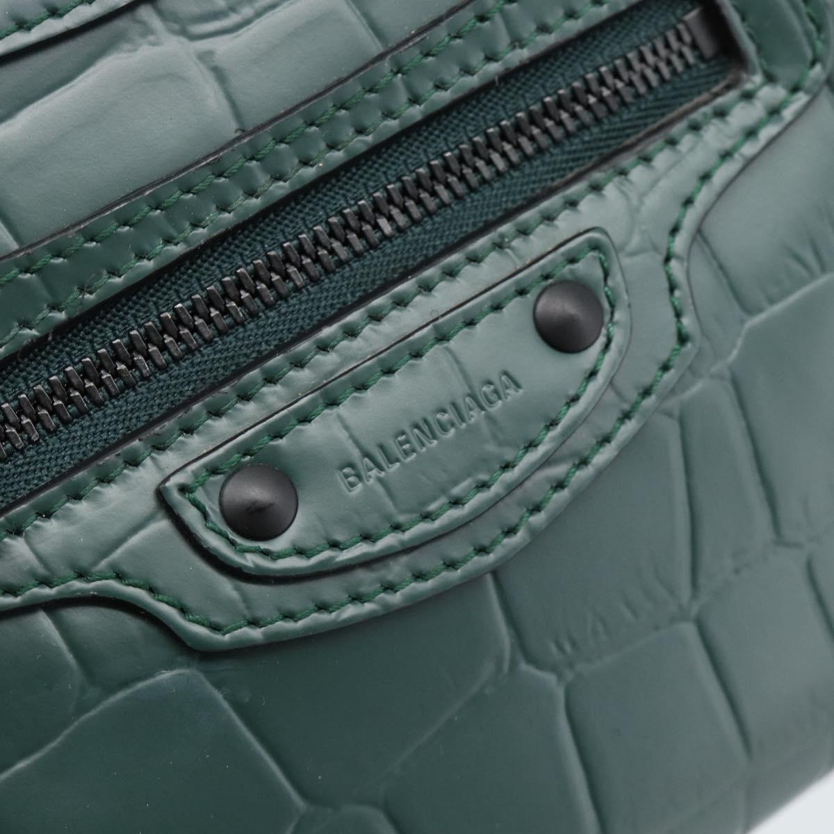 BALENCIAGA Neo Classic City Hand Bag Leather 2way Green 638524 Auth 189890SM