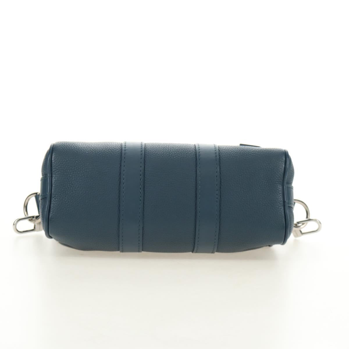 LOUIS VUITTON Aerogram Keepall XS Bag Leather Blue M81003 LV Auth 189893M