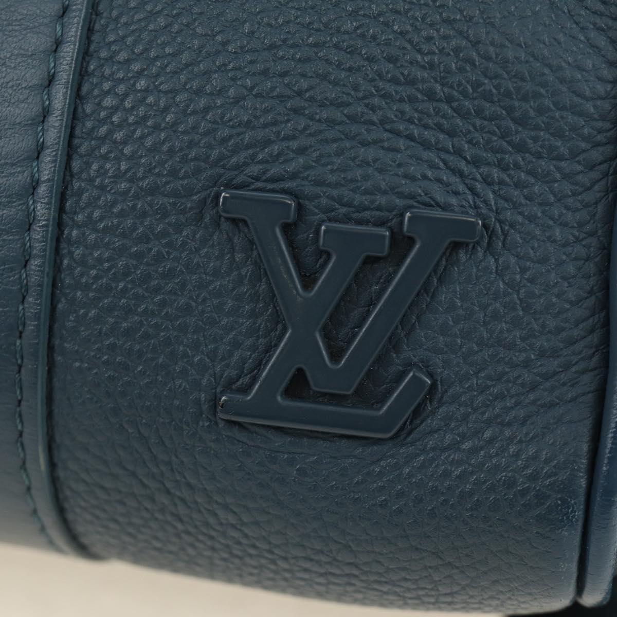 LOUIS VUITTON Aerogram Keepall XS Bag Leather Blue M81003 LV Auth 189893M