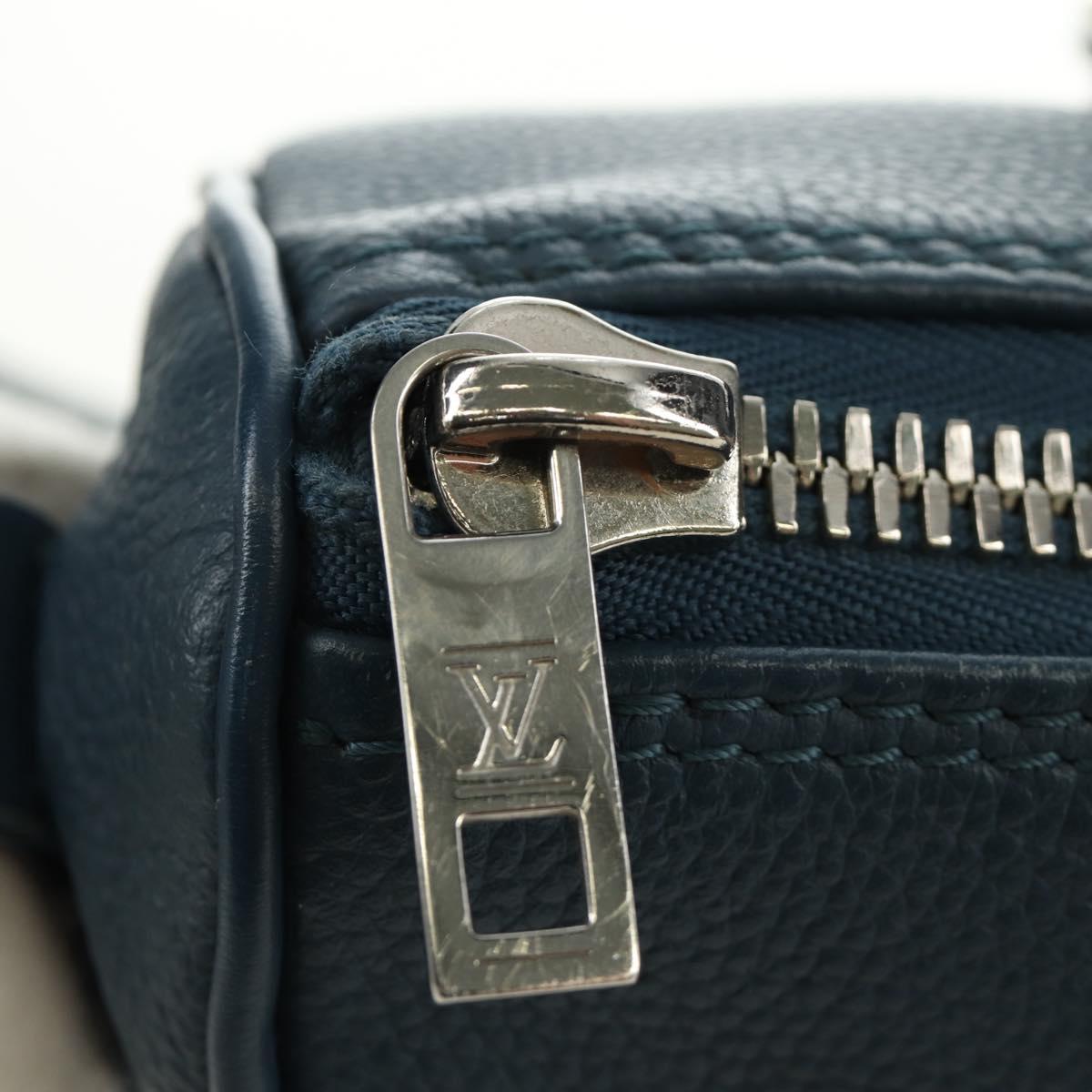 LOUIS VUITTON Aerogram Keepall XS Bag Leather Blue M81003 LV Auth 189893M