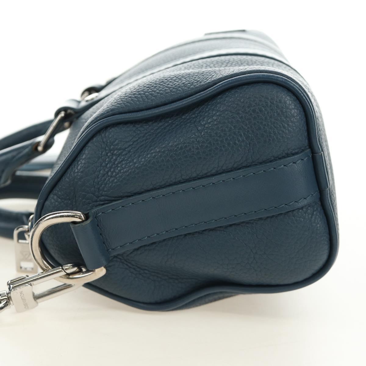 LOUIS VUITTON Aerogram Keepall XS Bag Leather Blue M81003 LV Auth 189893M