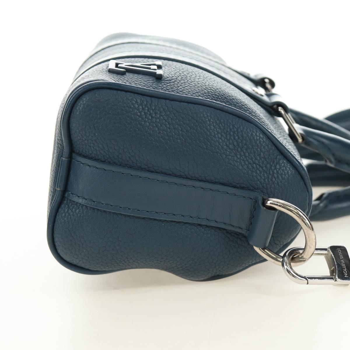 LOUIS VUITTON Aerogram Keepall XS Bag Leather Blue M81003 LV Auth 189893M