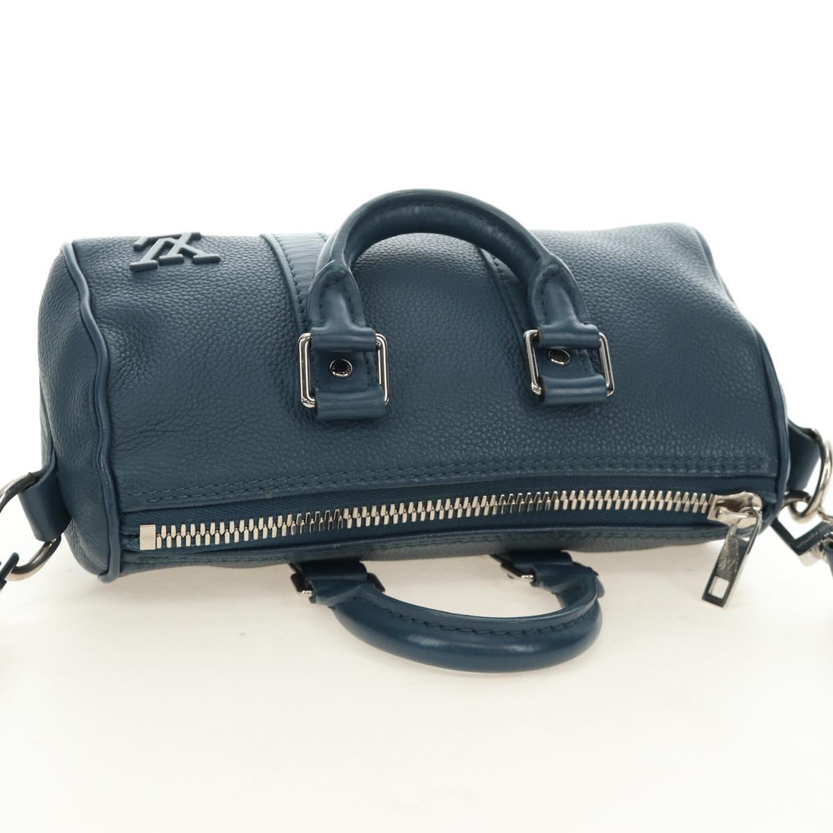 LOUIS VUITTON Aerogram Keepall XS Bag Leather Blue M81003 LV Auth 189893M