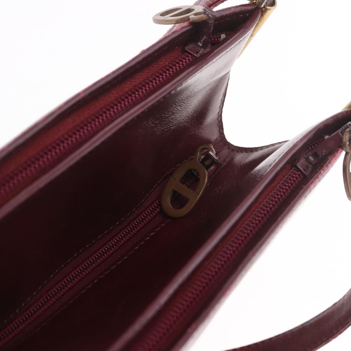 Christian Dior Trotter Canvas Shoulder Bag Red Gold Auth 189897