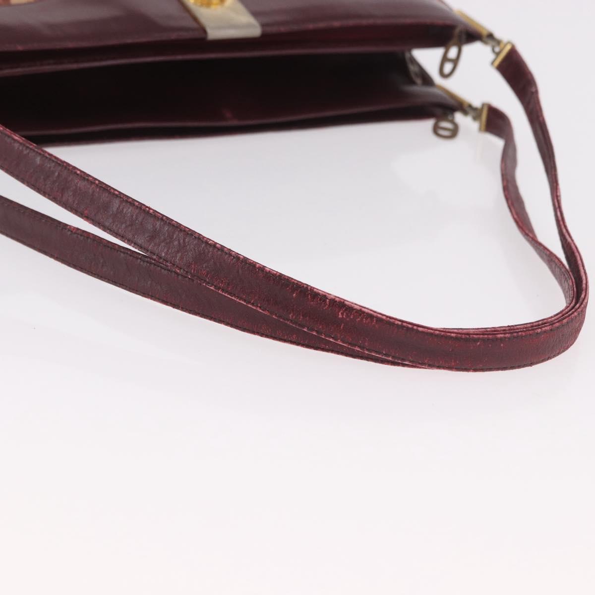 Christian Dior Trotter Canvas Shoulder Bag Red Gold Auth 189897