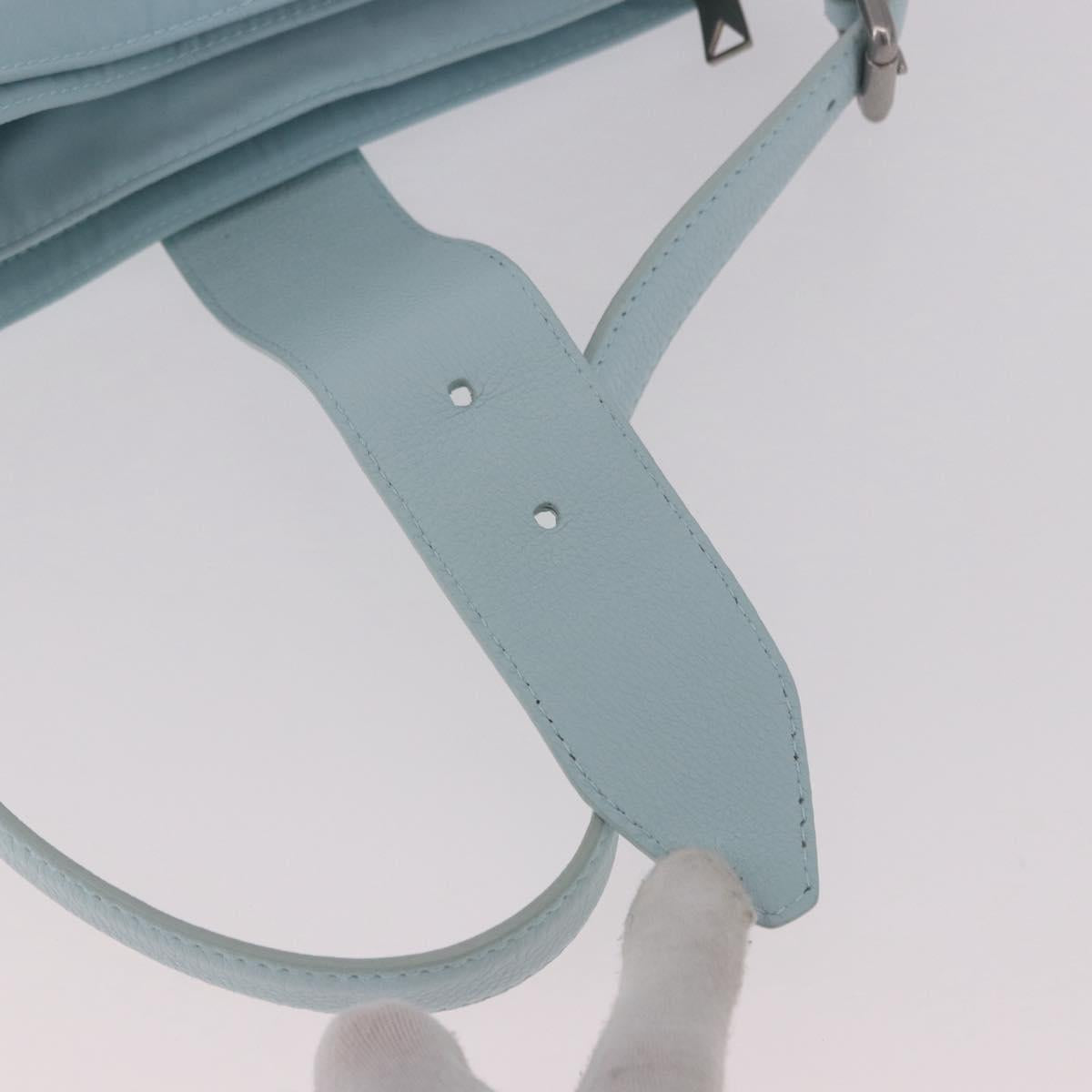 BOTTEGA VENETA Shoulder Bag Nylon Light Blue Silver Auth 189899M