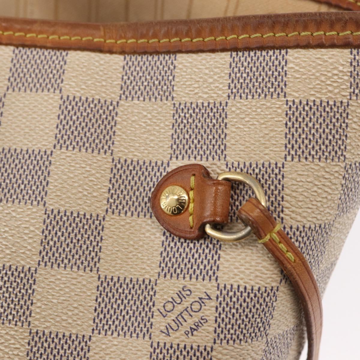 LOUIS VUITTON Damier Azur Neverfull MM Tote Bag N41605 LV Auth 189906