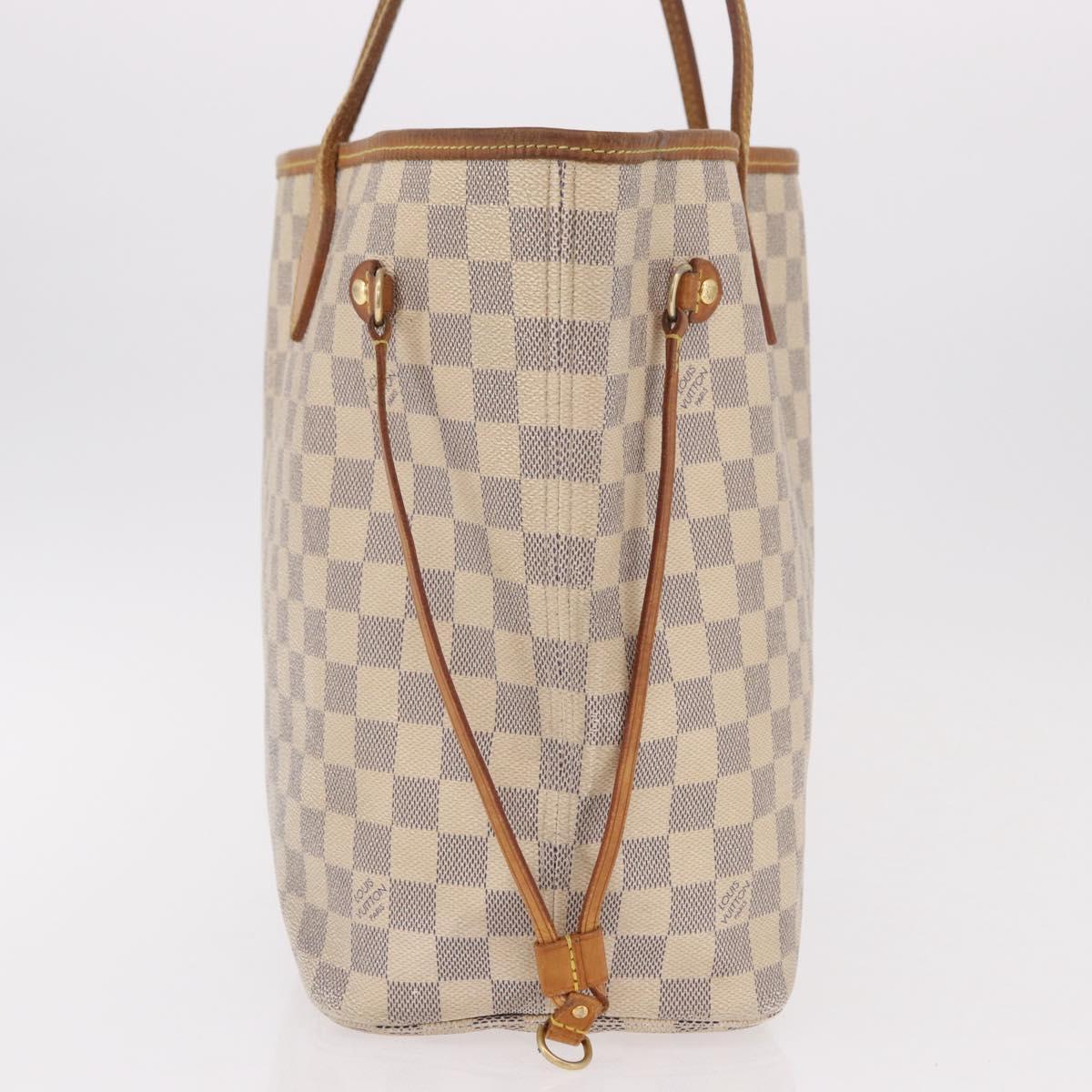 LOUIS VUITTON Damier Azur Neverfull MM Tote Bag N41605 LV Auth 189906
