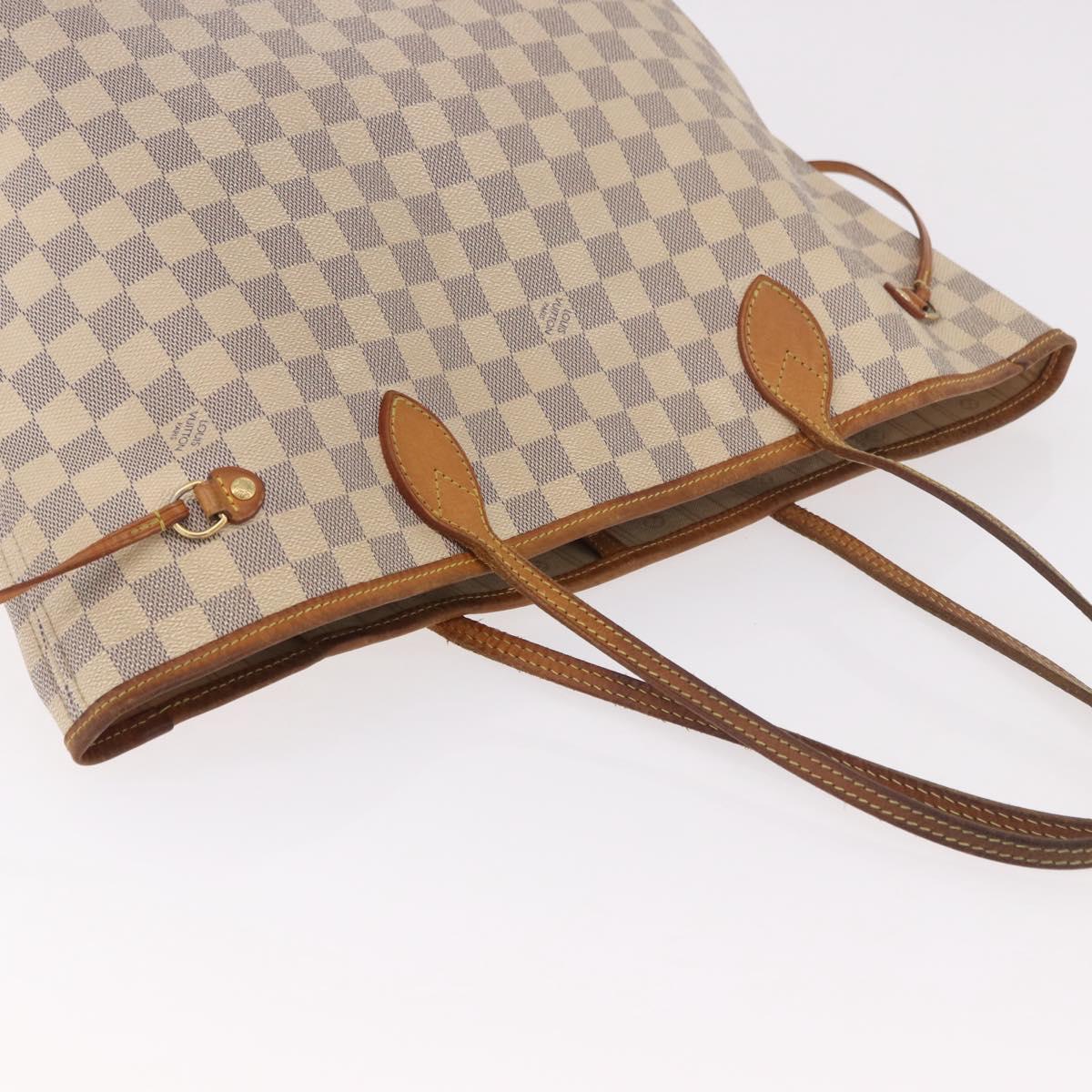 LOUIS VUITTON Damier Azur Neverfull MM Tote Bag N41605 LV Auth 189906