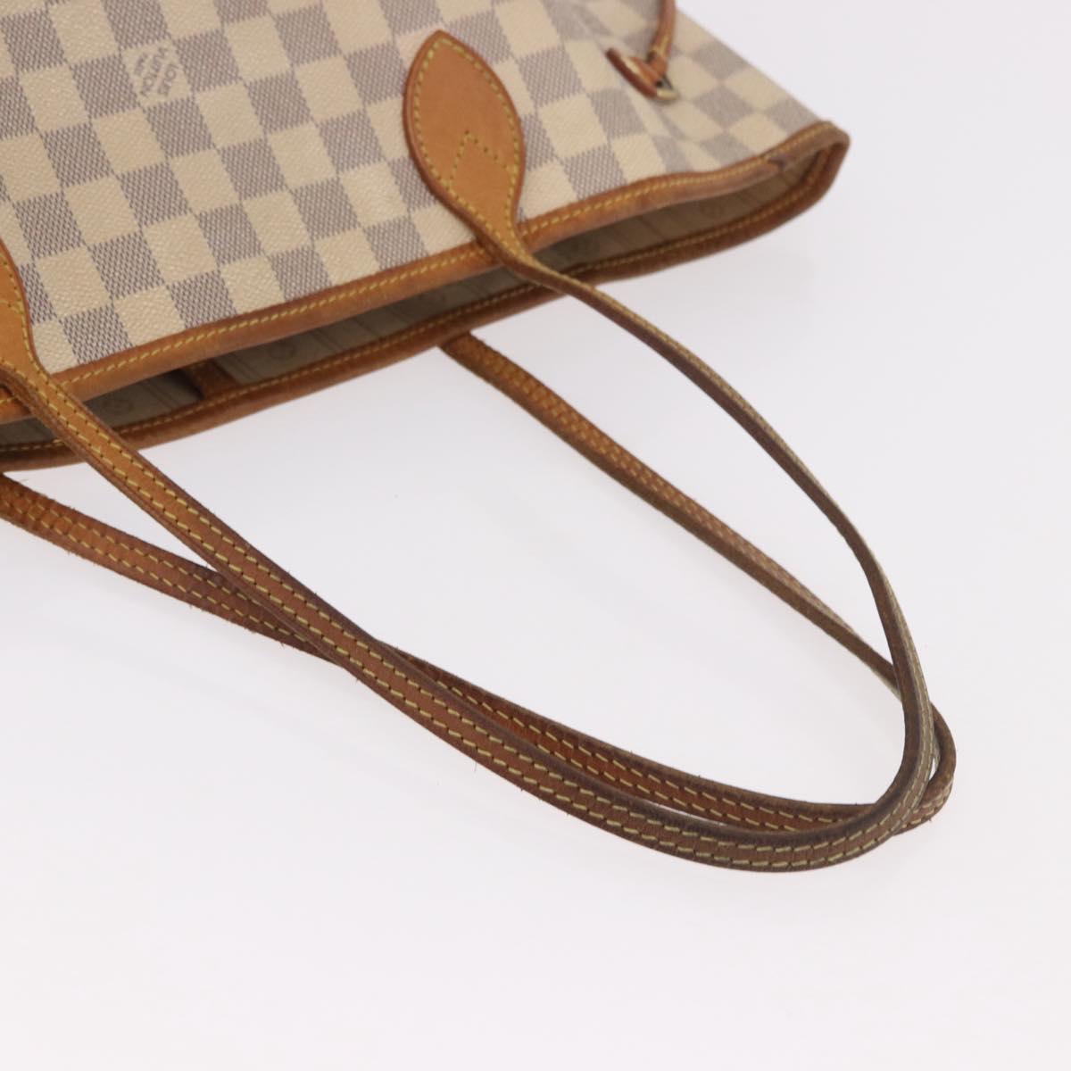 LOUIS VUITTON Damier Azur Neverfull MM Tote Bag N41605 LV Auth 189906