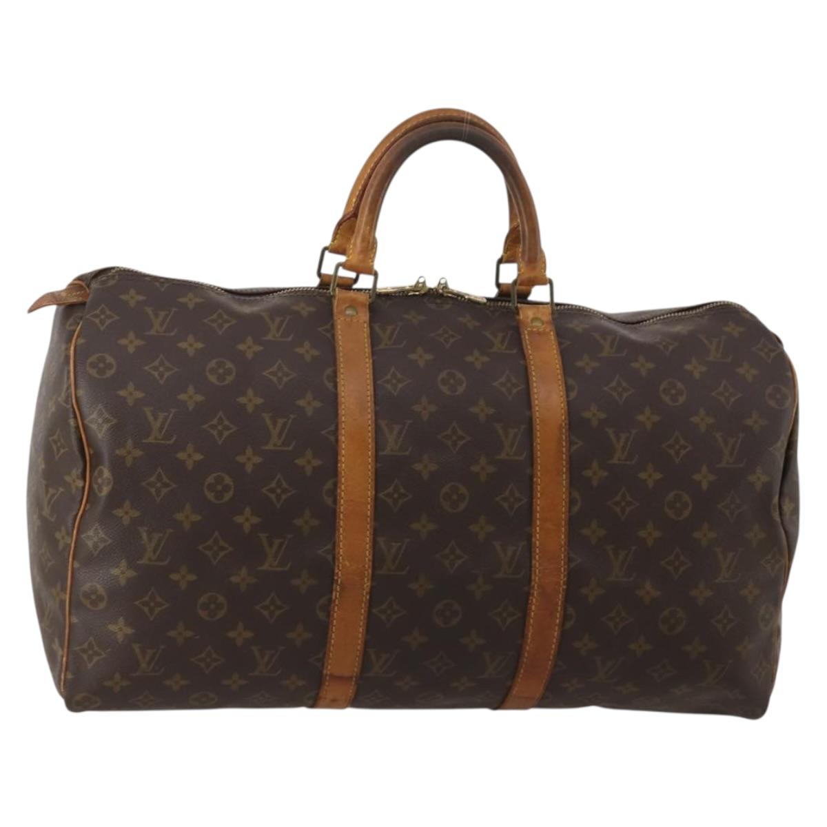 LOUIS VUITTON Monogram Keepall 50 Boston Bag M41426 LV Auth 189909