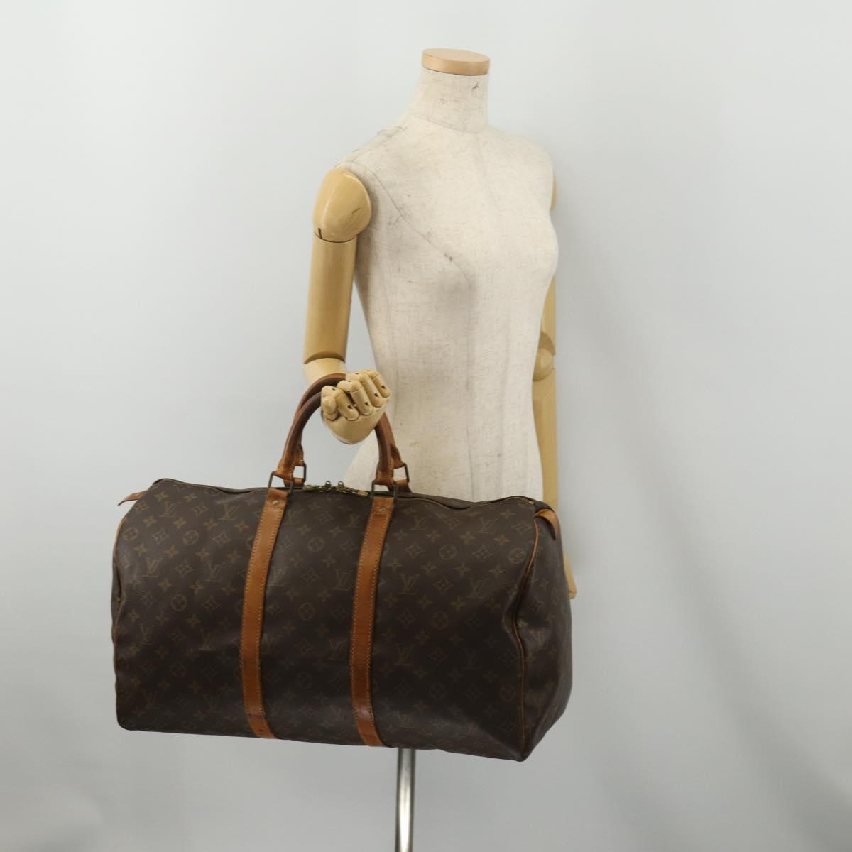 LOUIS VUITTON Monogram Keepall 50 Boston Bag M41426 LV Auth 189909