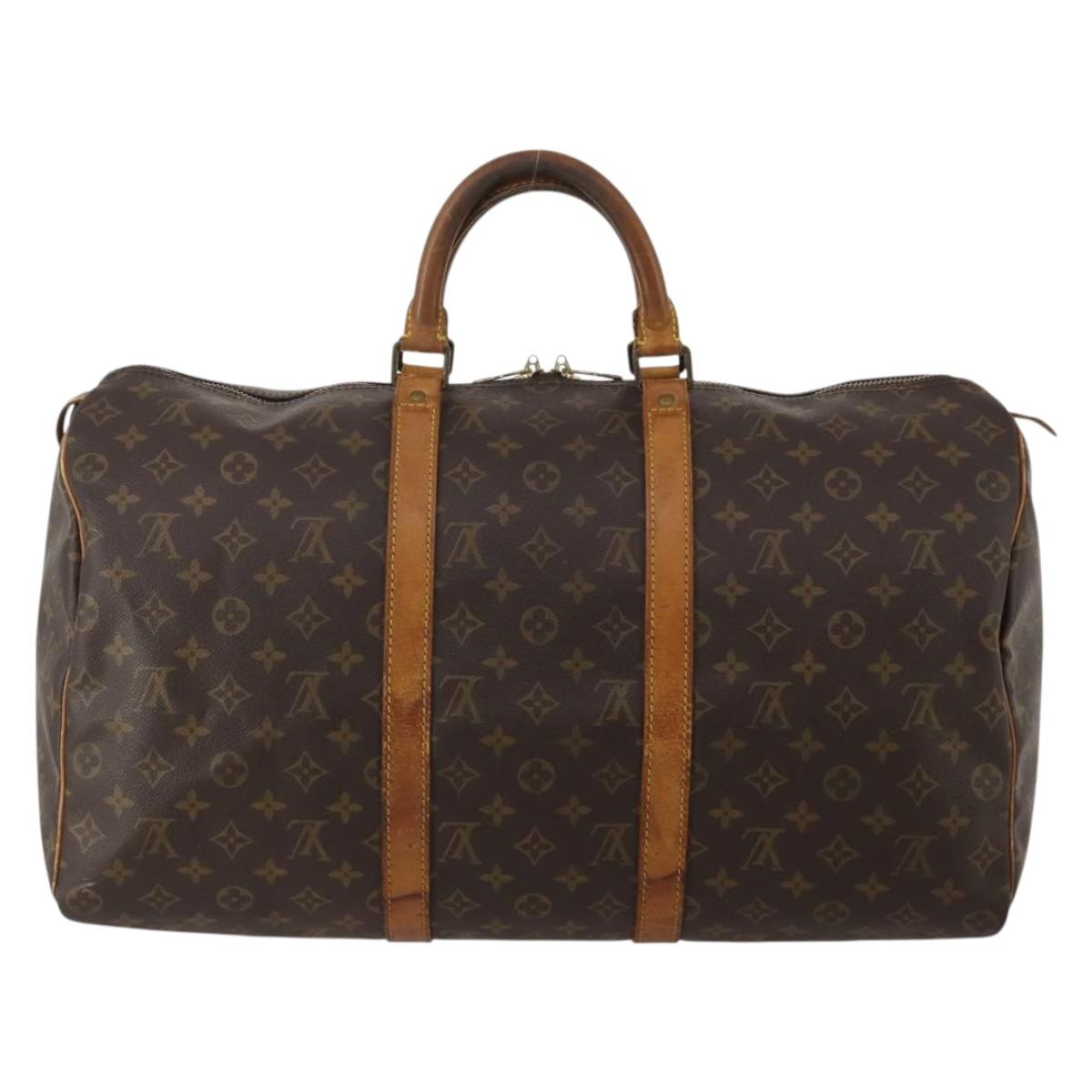 LOUIS VUITTON Monogram Keepall 50 Boston Bag M41426 LV Auth 189909