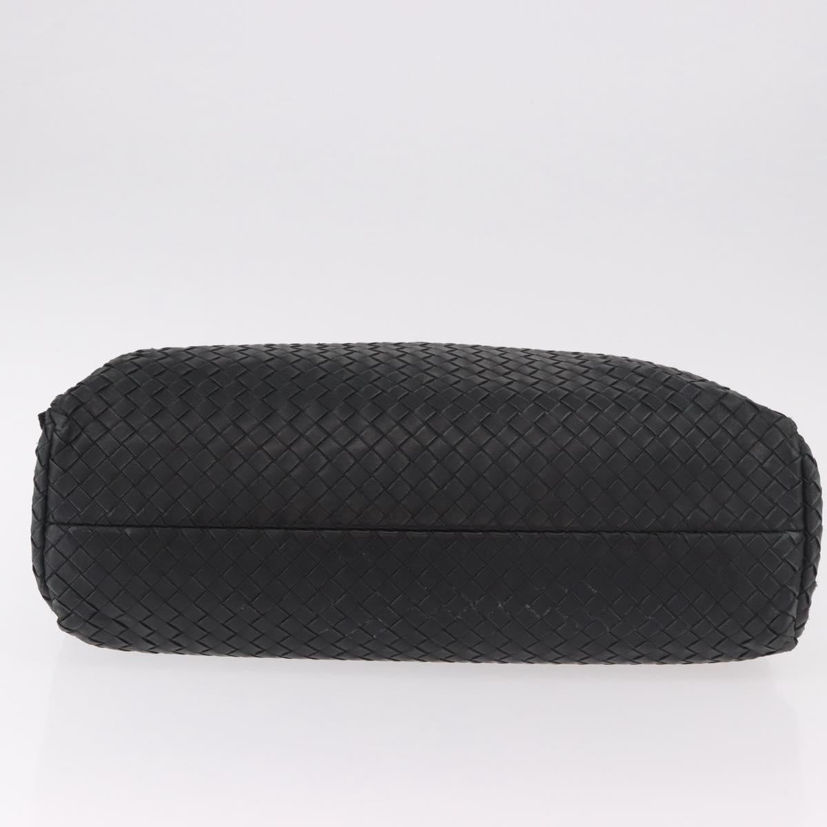 BOTTEGA VENETA INTRECCIATO Briefcase Leather Black Silver Auth 189914